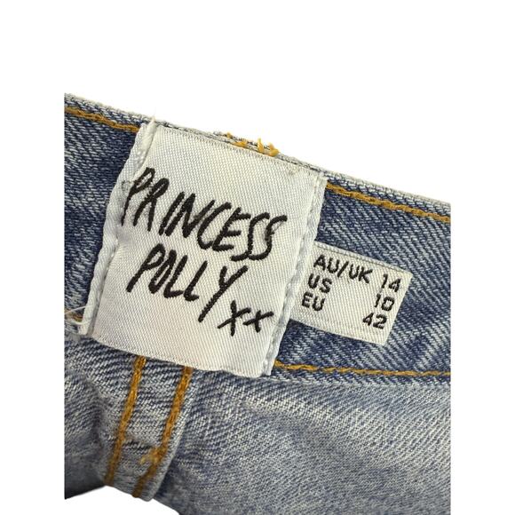 Princess Polly Crossover Blue Jeans Light Wash Womens 10 - Picture 3 of 6